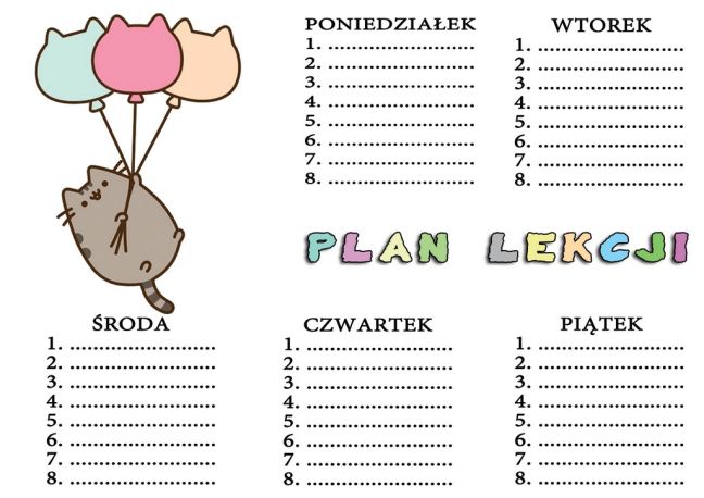 Plany lekcji na rok szkolny 2018/19