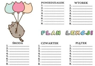 Plany lekcji na rok szkolny 2018/19