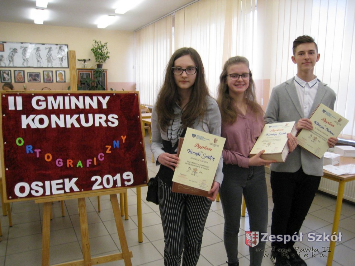 II Gminny Konkurs  Ortograficzny w Osieku