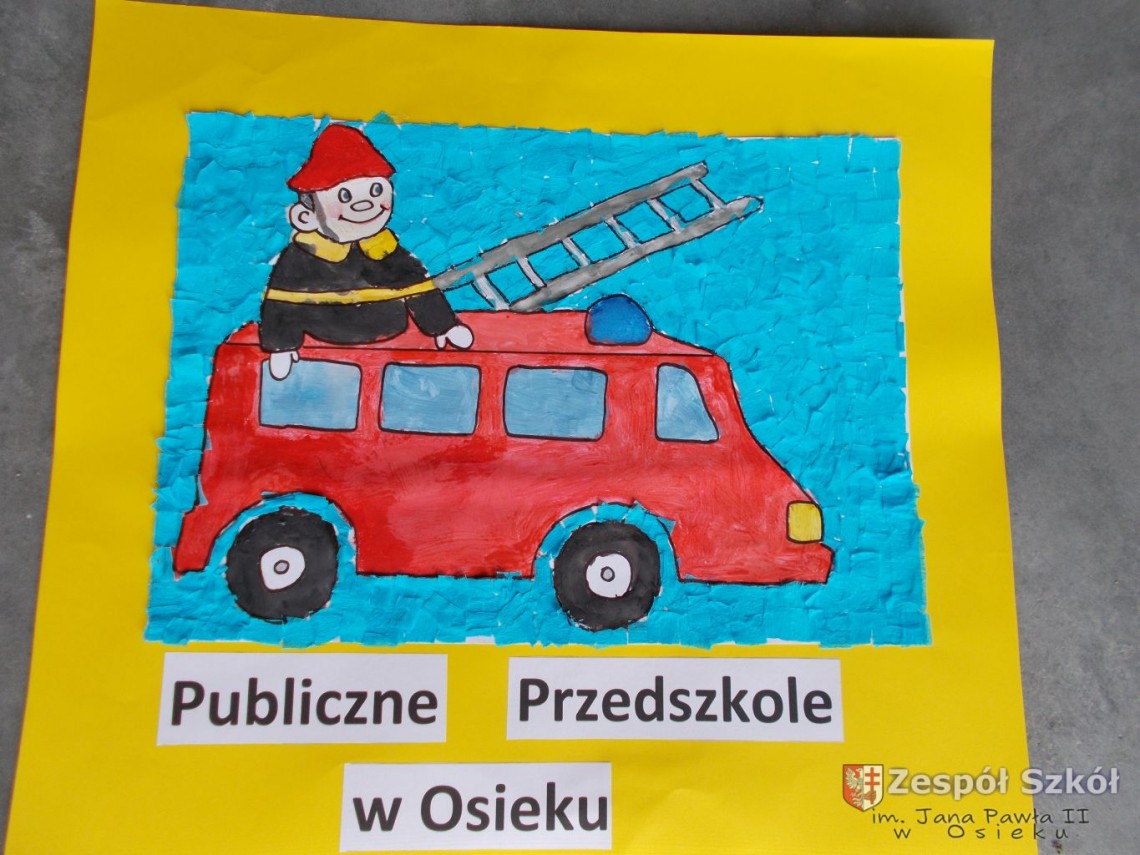 Wycieczka przedszkolaków do remizy Straży Pożarnej w Osieku.