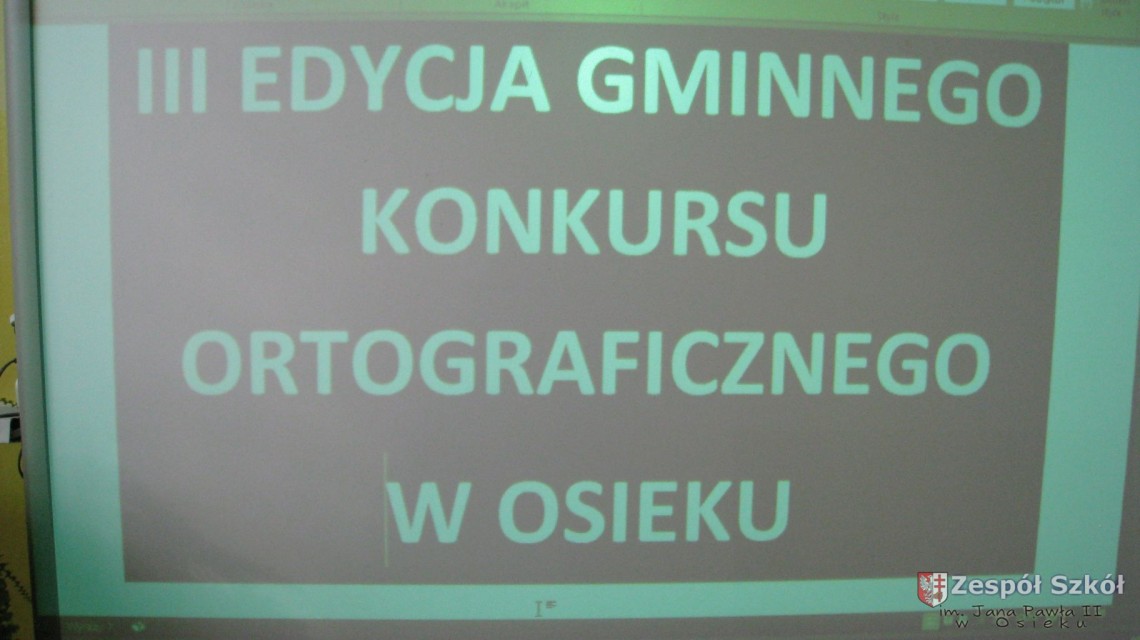 III edycja Gminnego Konkursu  Ortograficznego w Osieku