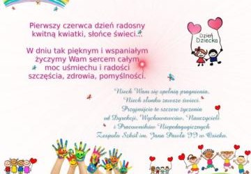 Życzenia dla przedszkolaków i uczniów Zespołu Szkół