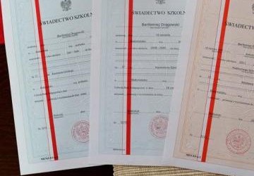 Harmonogram przekazywania świadectw