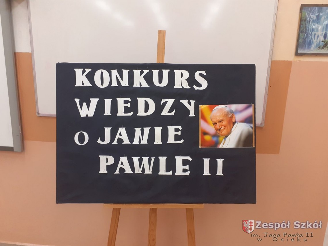 WYNIKI Szkolnego Konkursu Wiedzy o Świętym Janie Pawle II