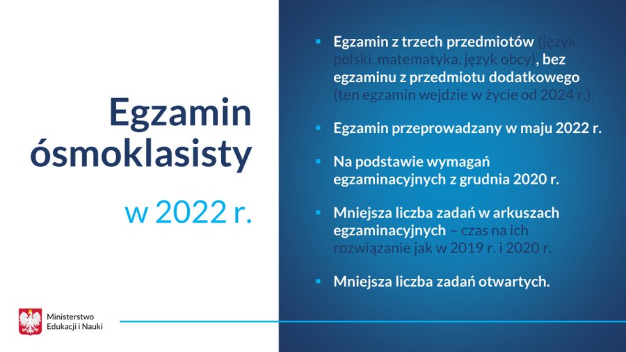 Egzamin ósmoklasisty - dowozy