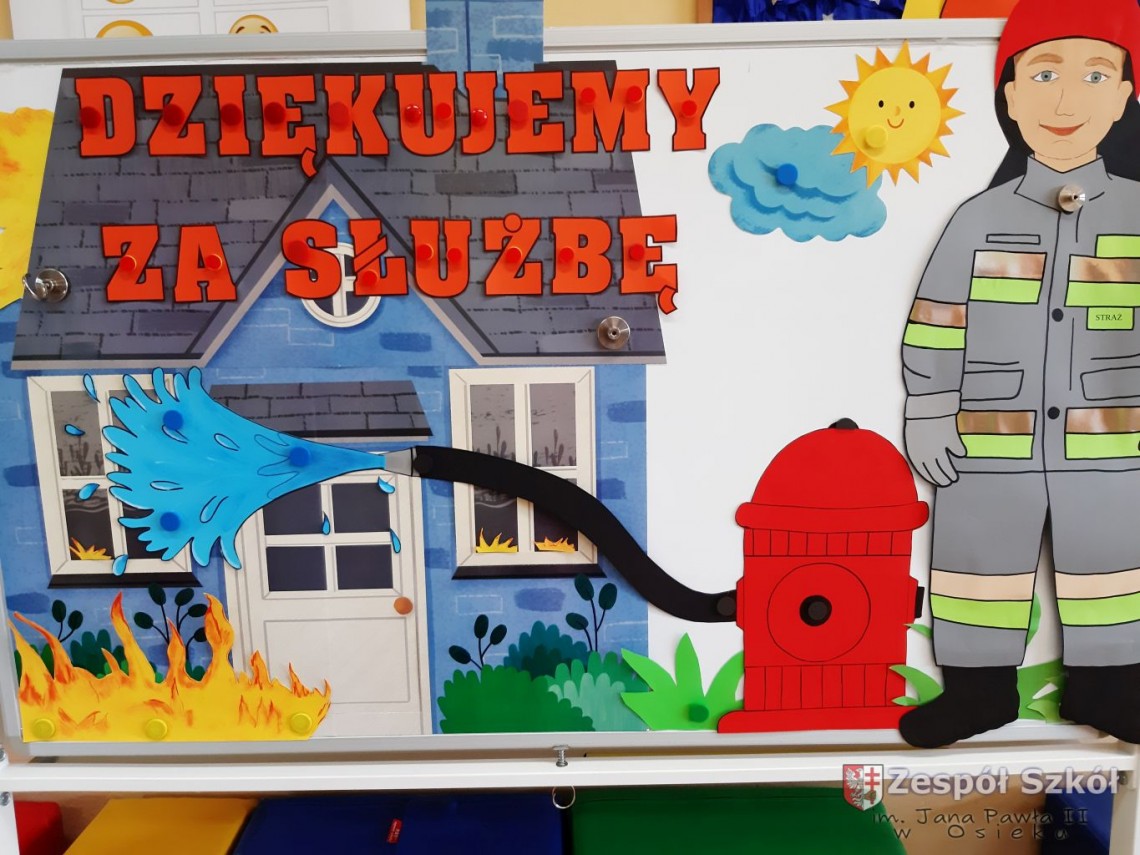 Strażak w przedszkolu.