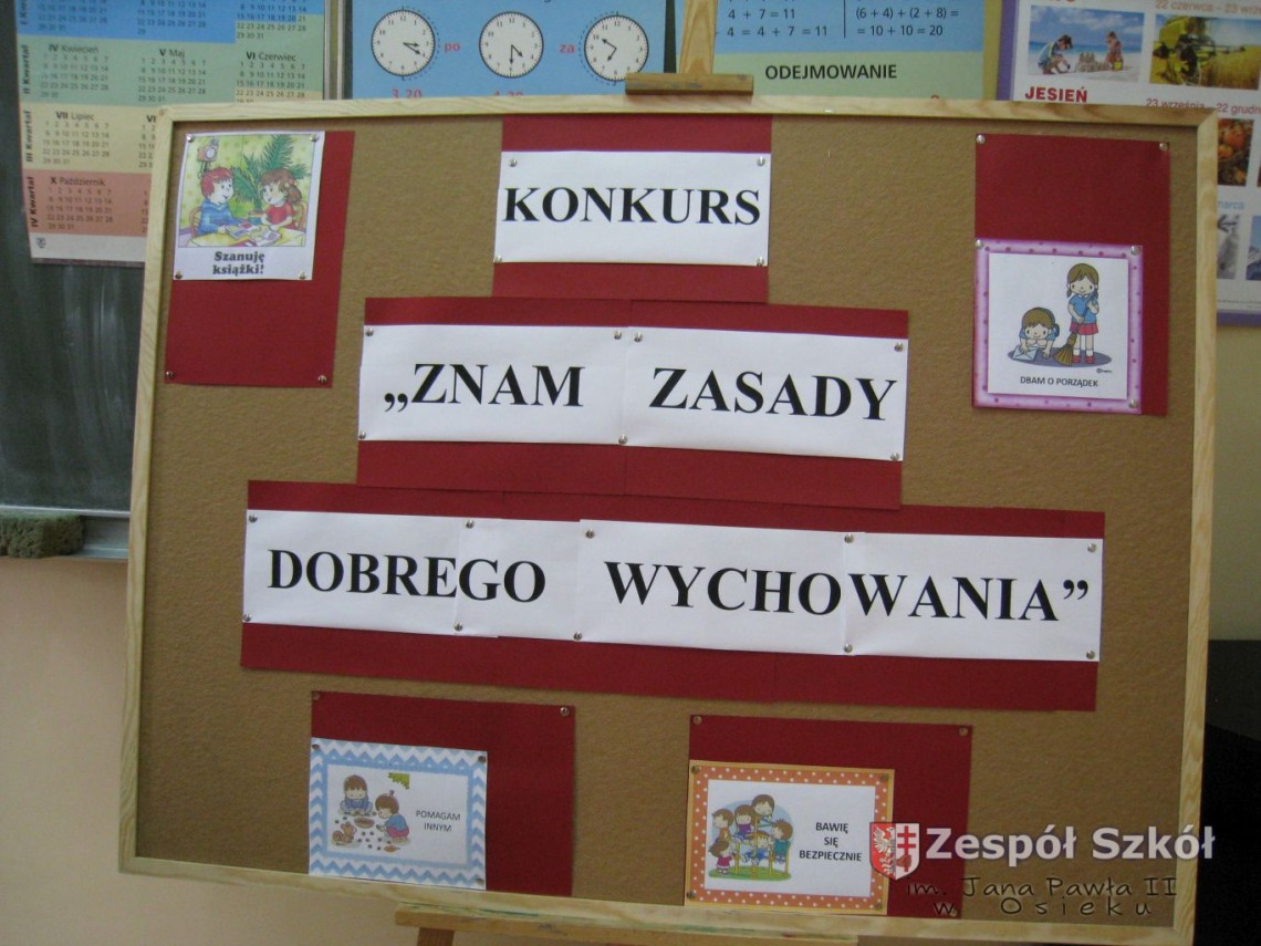 Konkurs  „Znam zasady dobrego wychowania” dla uczniów z klas I- III  szkoły podstawowej