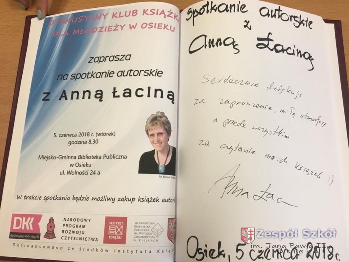 Spotkanie autorskie z Anną Łaciną